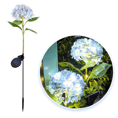 Outdoor Solar Hydrangea Lights - Garden Stake Decor