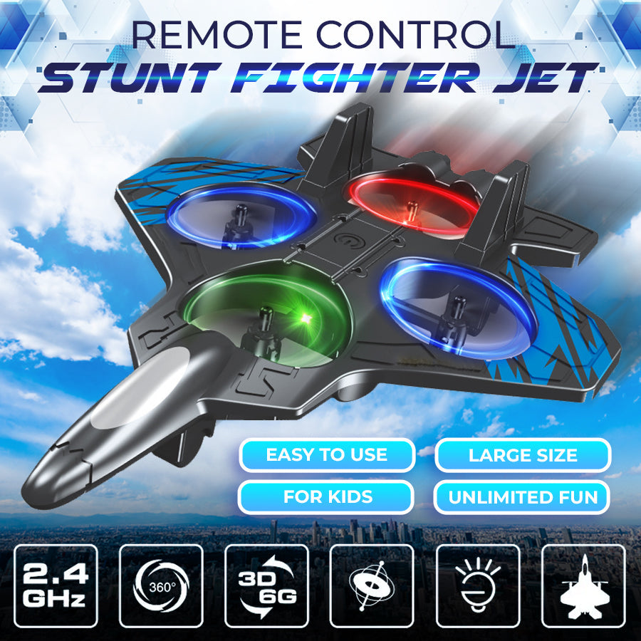Remote Control Stunt Fighter Jet for Kids