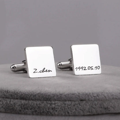 Kya Square Sterling Silver Cufflinks [One Pair]