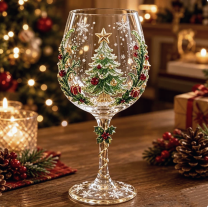 🔥🎁Christmas 3D Wine Glass Collection Gift Box Set✨