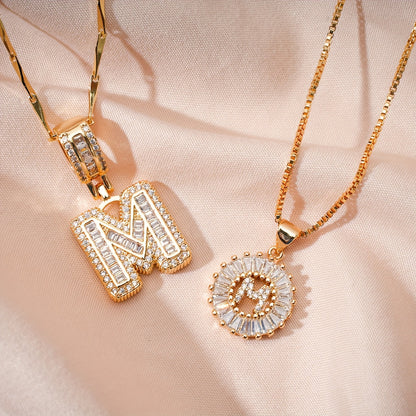 BUY 1 GET 1 FREE(2 Pack)--Diamond Letter Initial Necklaces--50% OFF until 23:59!