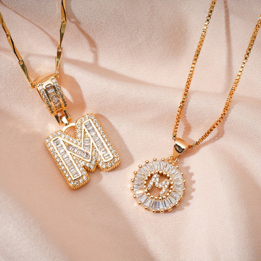 BUY 1 GET 1 FREE(2 Pack)--Diamond Letter Initial Necklaces--50% OFF until 23:59!