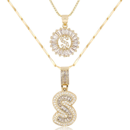 BUY 1 GET 1 FREE(2 Pack)--Diamond Letter Initial Necklaces--50% OFF until 23:59!