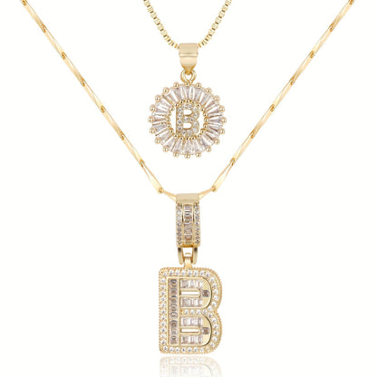BUY 1 GET 1 FREE(2 Pack)--Diamond Letter Initial Necklaces--50% OFF until 23:59!