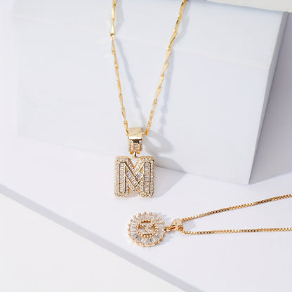BUY 1 GET 1 FREE(2 Pack)--Diamond Letter Initial Necklaces--50% OFF until 23:59!