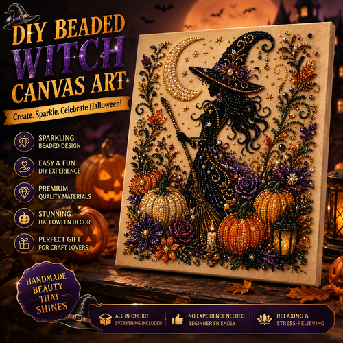 👻✨ Halloween Pearl Art DIY Kit – Turn Tiny Pearls into Spooky-Cute Magic
