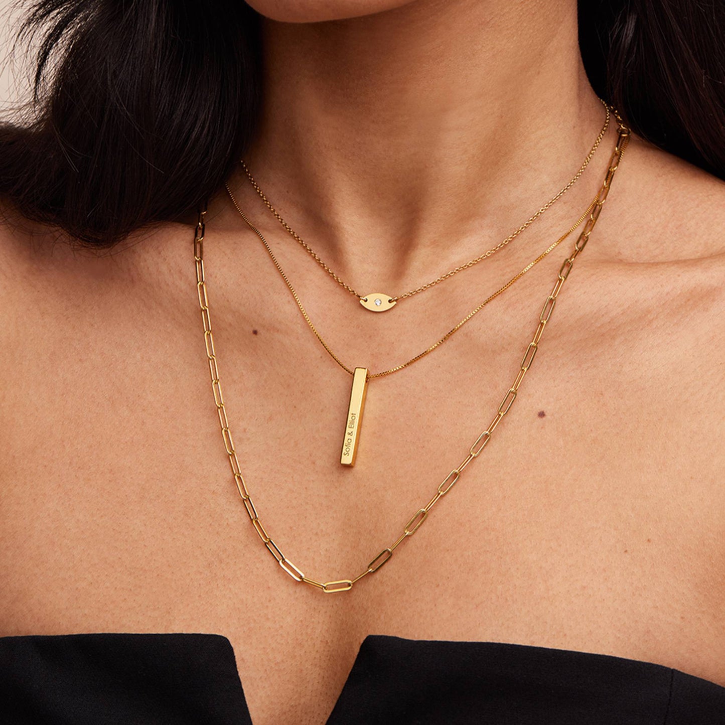 Astrid Personalized 3D Bar Necklace