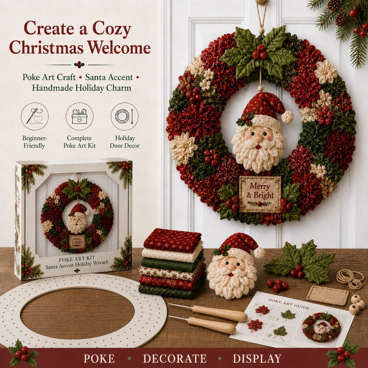 Christmas Fabric Wreath DIY Kit