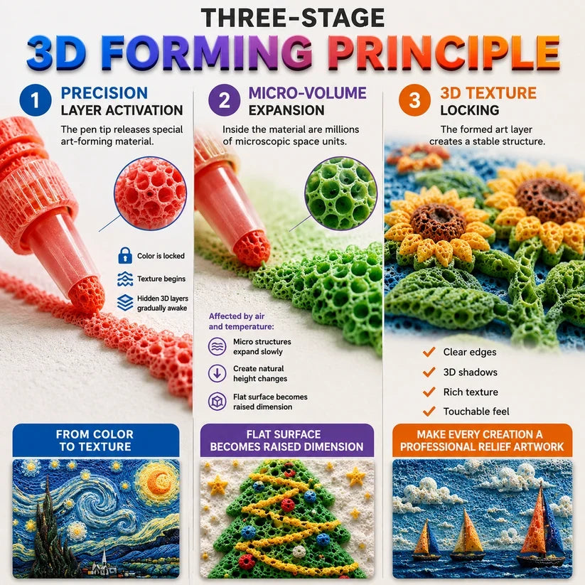 Save 60% by ordering today🔥3D Relief Art Pen – Turn Flat Drawings Into Touchable 3D Art🪄