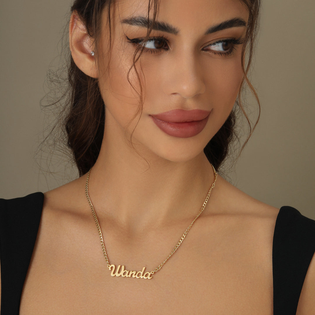 Ashley Custom Name Necklace Cuban Chain