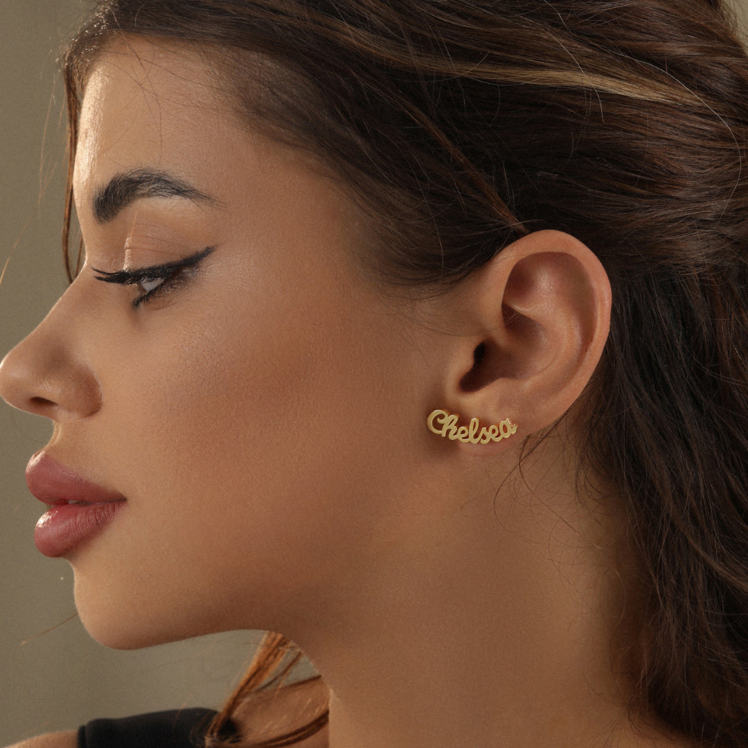 Eleanor Name Stud Earrings