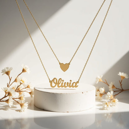 Heart Layer Name Necklace